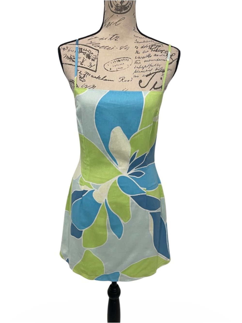 SABO NWT Tropical Mini Dress & Matching Shirt Set Blue Green Size M (Runs Small) - Picture 9 of 16